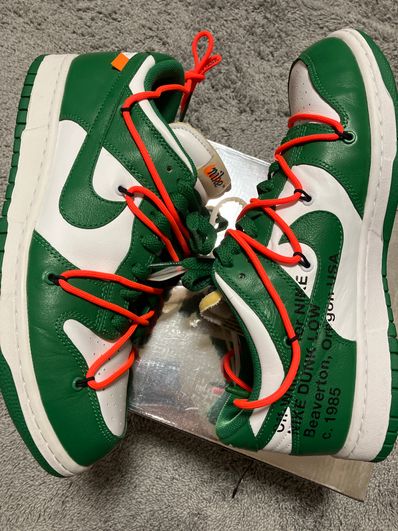 Off-White × Nike Dunk Low "White/Pine Green"