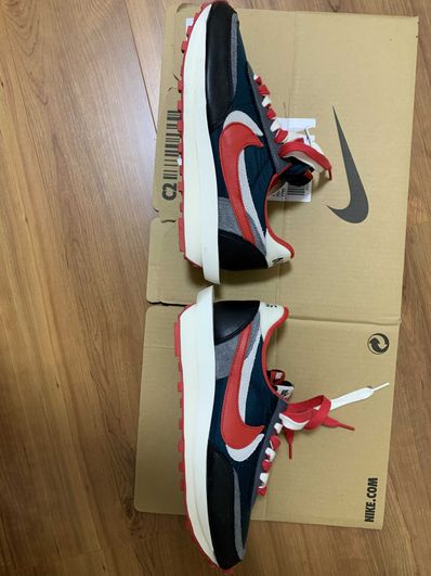 UNDERCOVER × sacai × Nike LD Waffle "Midnight Spruce/Pale Ivory-Dark Grey-University Red"