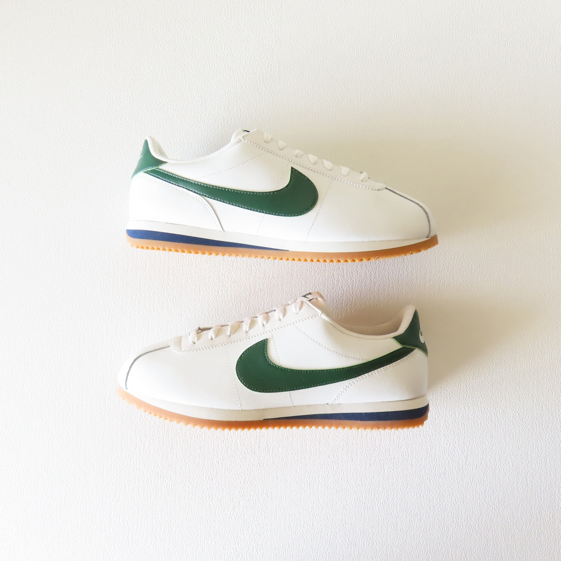 Nike Cortez Leather "Summit White/Midnight Navy/Metallic Silver/Fir"