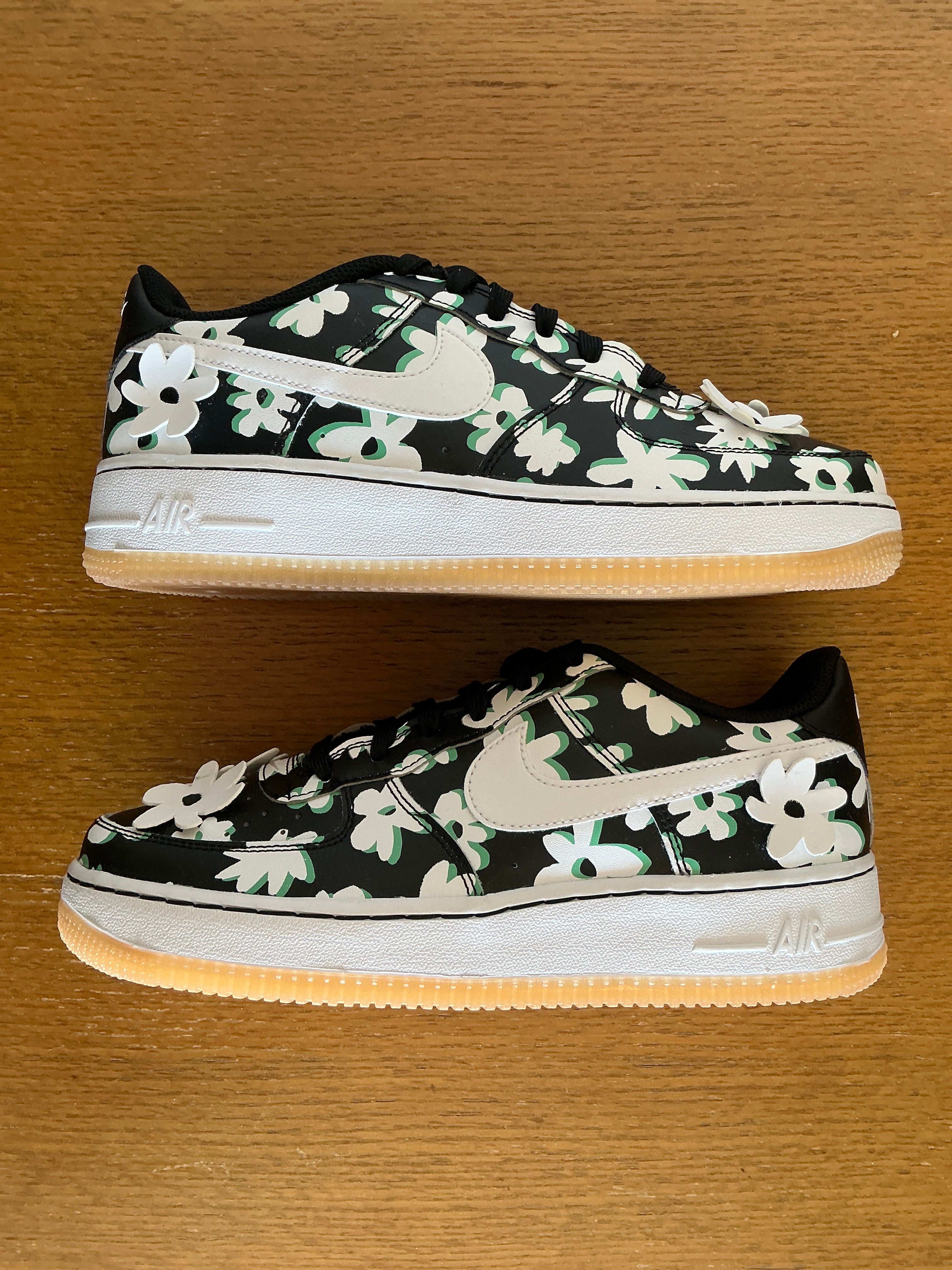 Nike GS Air Force 1 LV8 "Black/Spring Green/Gum Light Brown/White"