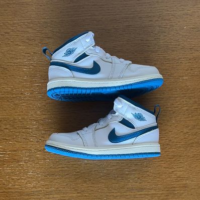 Nike TD Air Jordan 1 Mid SE "White/Sail/Industrial Blue"