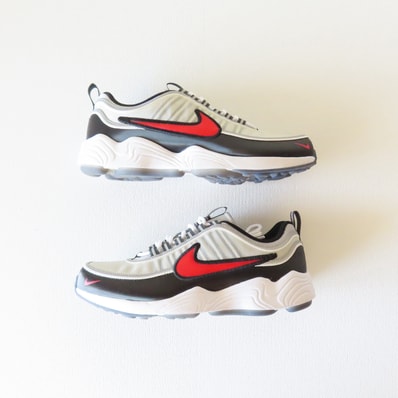 Nike Air Zoom Spiridon "Metallic Silver/Sport Red"