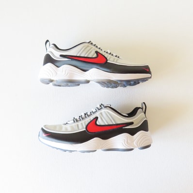 Nike Air Zoom Spiridon "Metallic Silver/Sport Red"