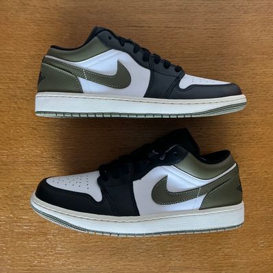 Nike Air Jordan 1 Low "Black/Medium Olive/White"