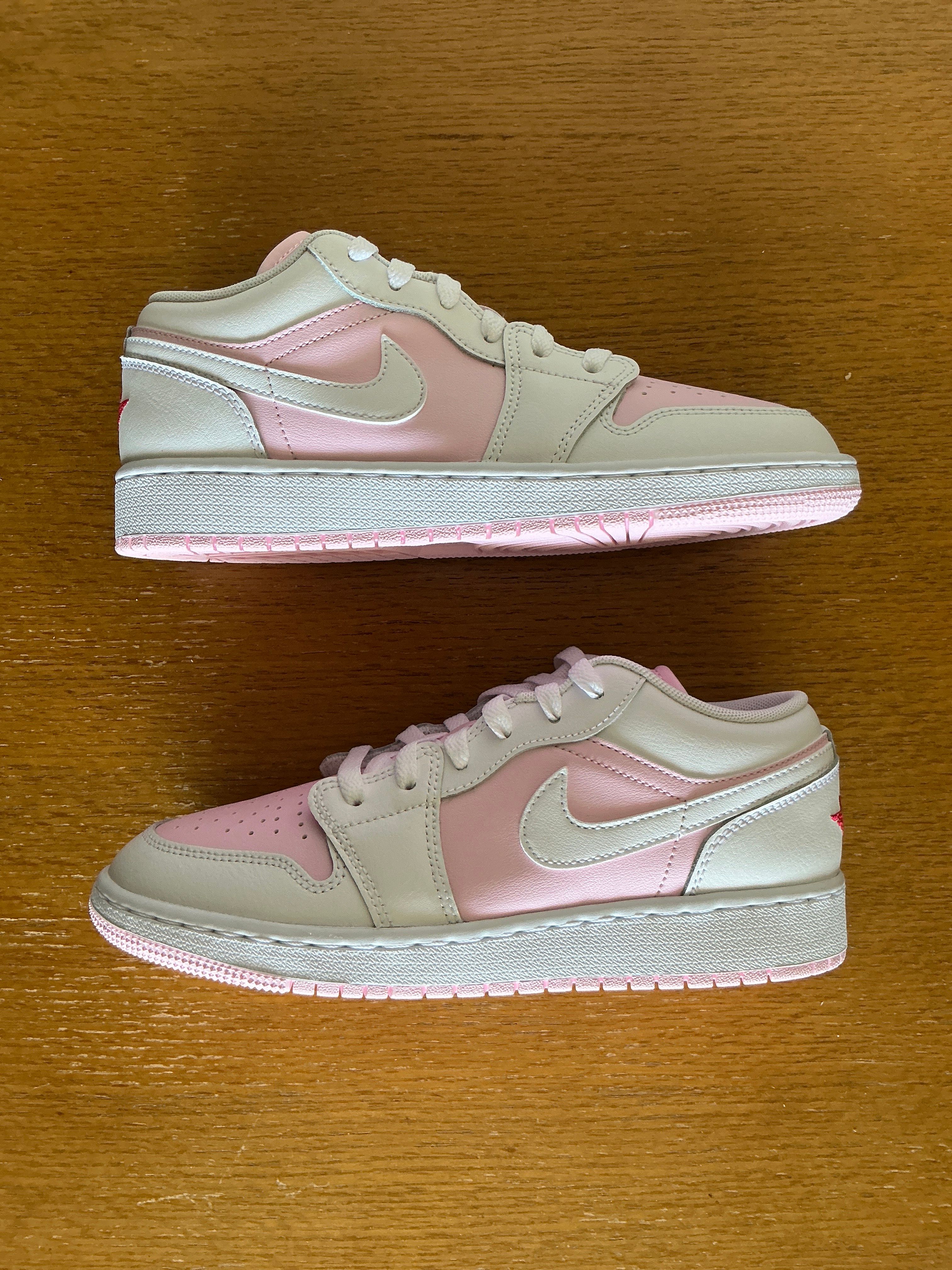 Nike GS Air Jordan 1 Low "Pink Foam/Fire Red/White"