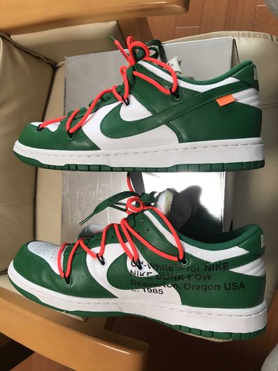 Off-White × Nike Dunk Low "White/Pine Green"