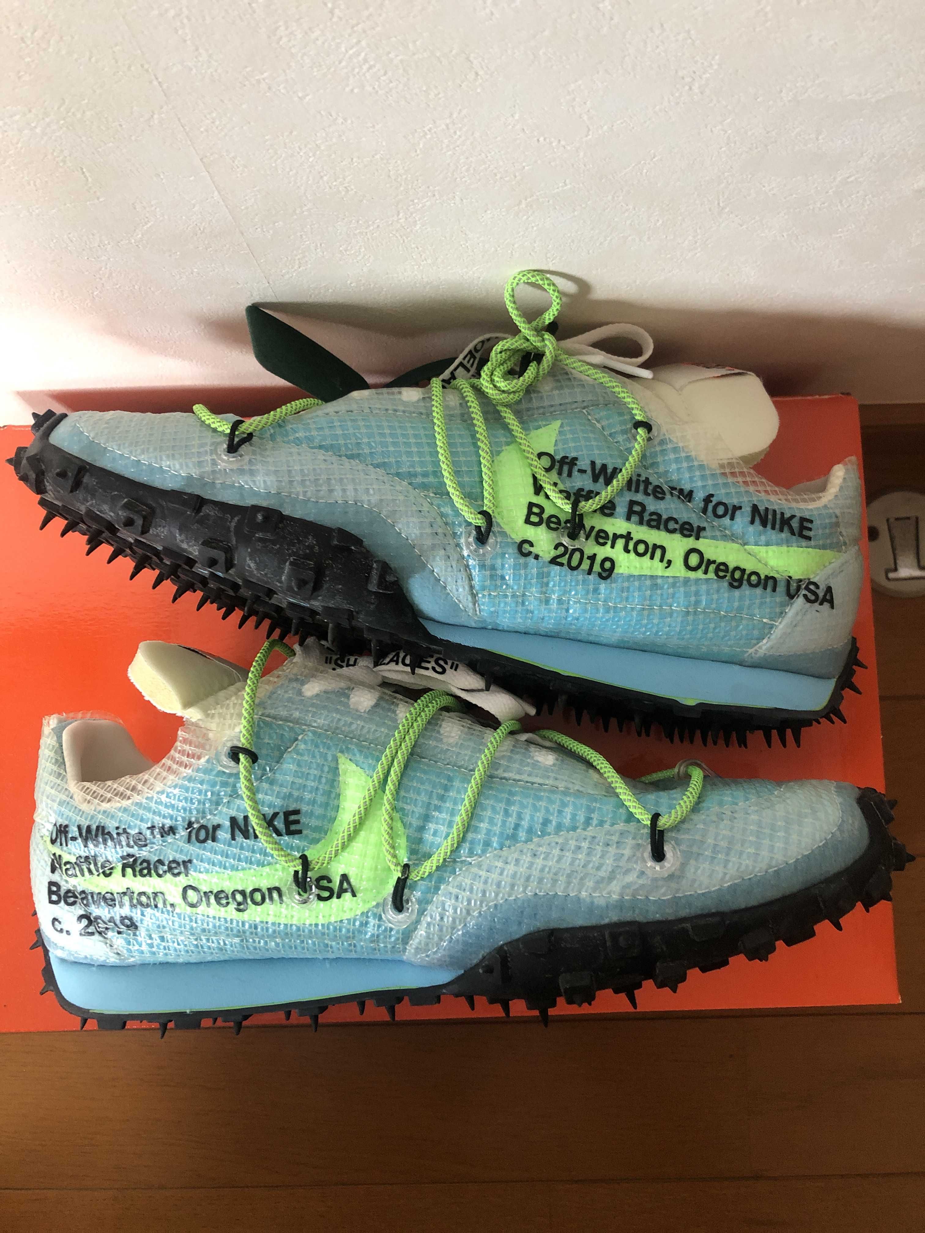 Off-White × Nike Women's Waffle Racer "Vivid Sky"