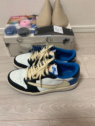 Travis Scott × fragment design × Nike Air Jordan 1 Low OG SP "Military Blue"