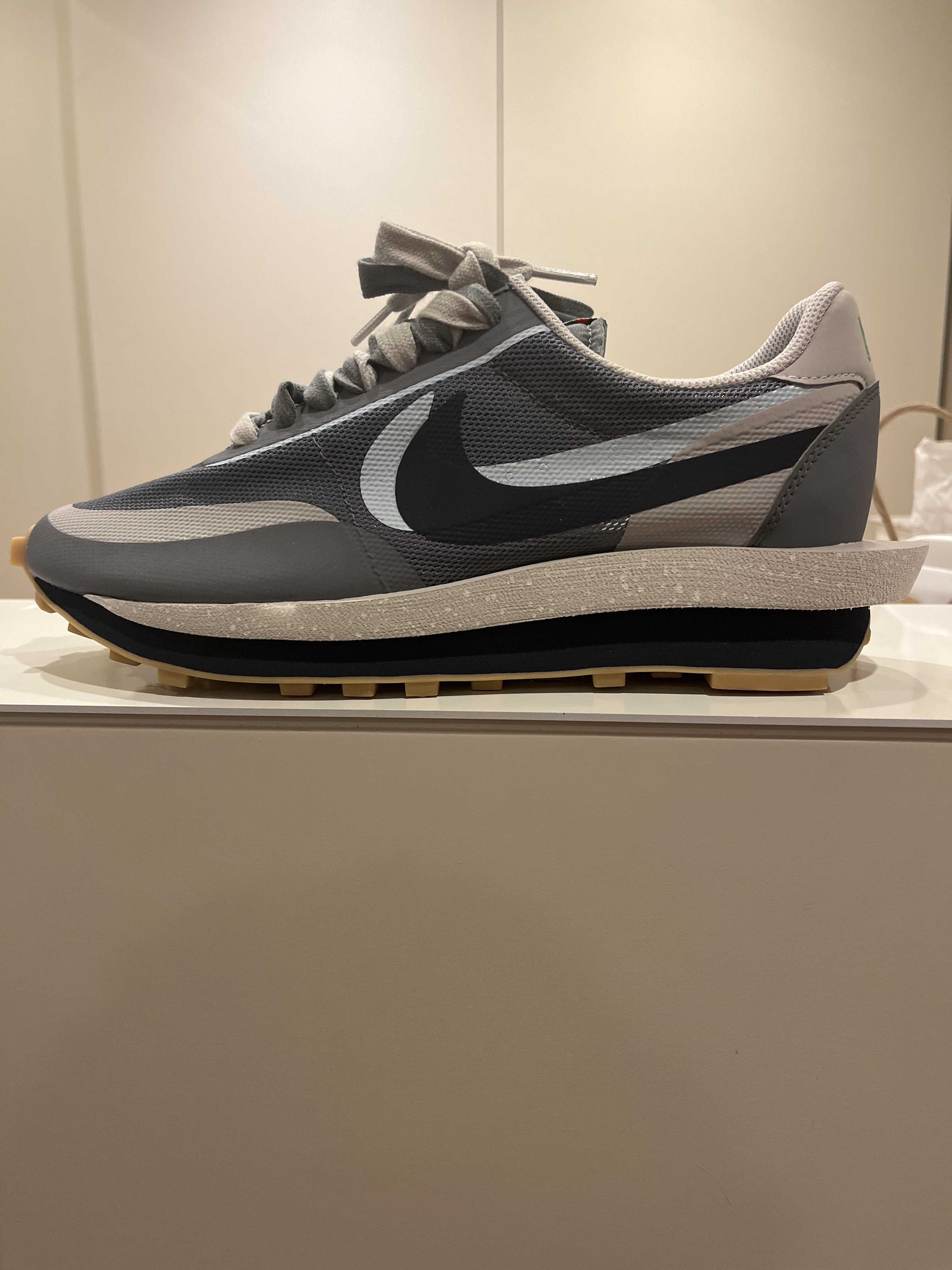 CLOT × Sacai × Nike LD Waffle "Grey Obsidian/Cool Grey"
