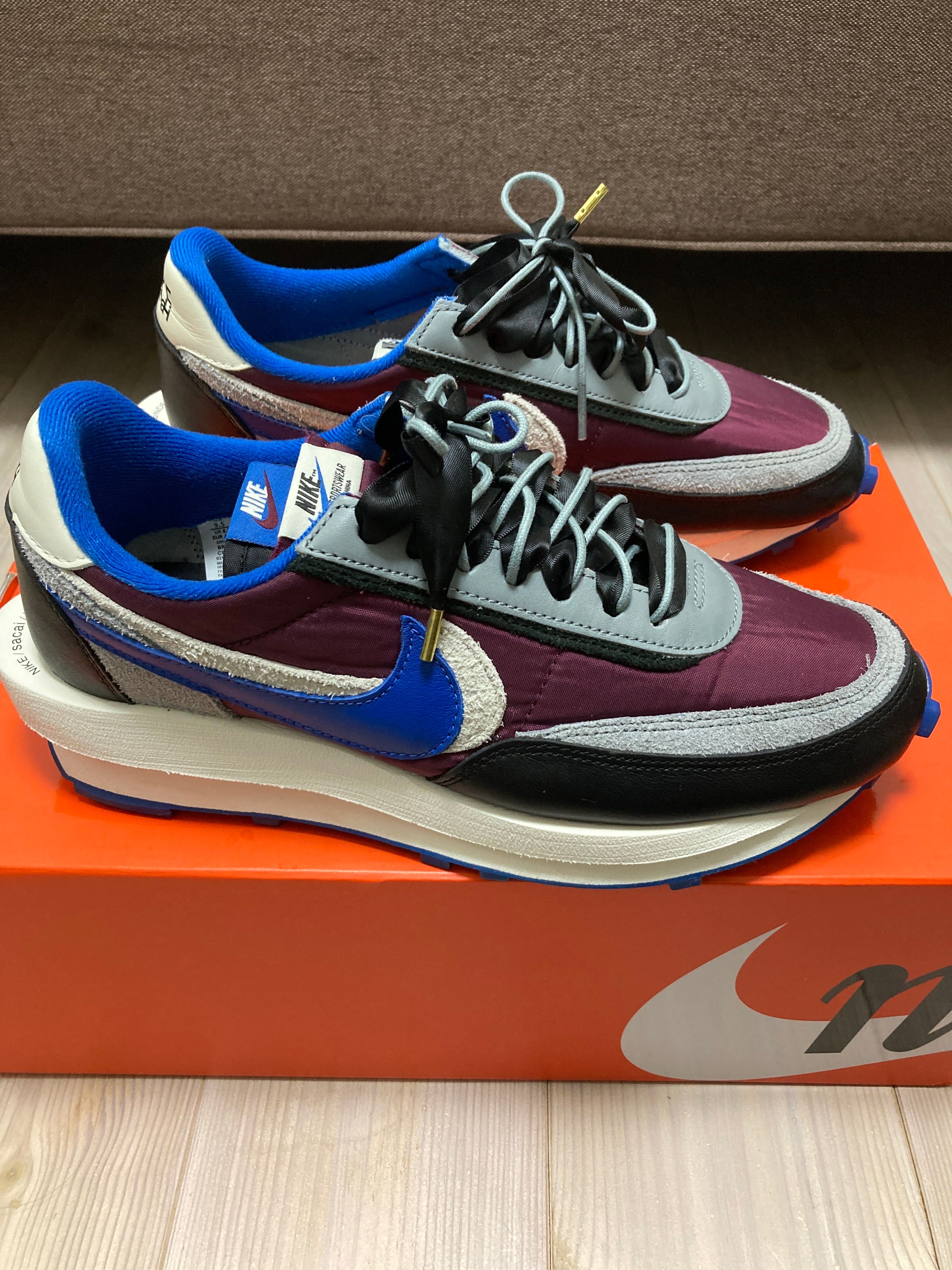 UNDERCOVER × sacai × Nike LD Waffle "Night Maroon/Pale Ivory-Ground Grey-Team Royal"