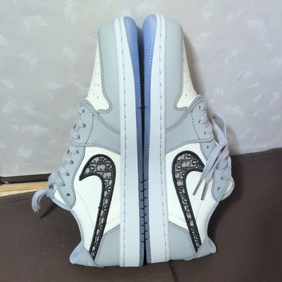 Dior × Nike Air Jordan 1 Low OG "Wolf Grey/Black-Sail-White"