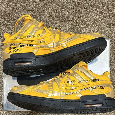 Off-White × Nike Air Rubber Dunk "University Gold"