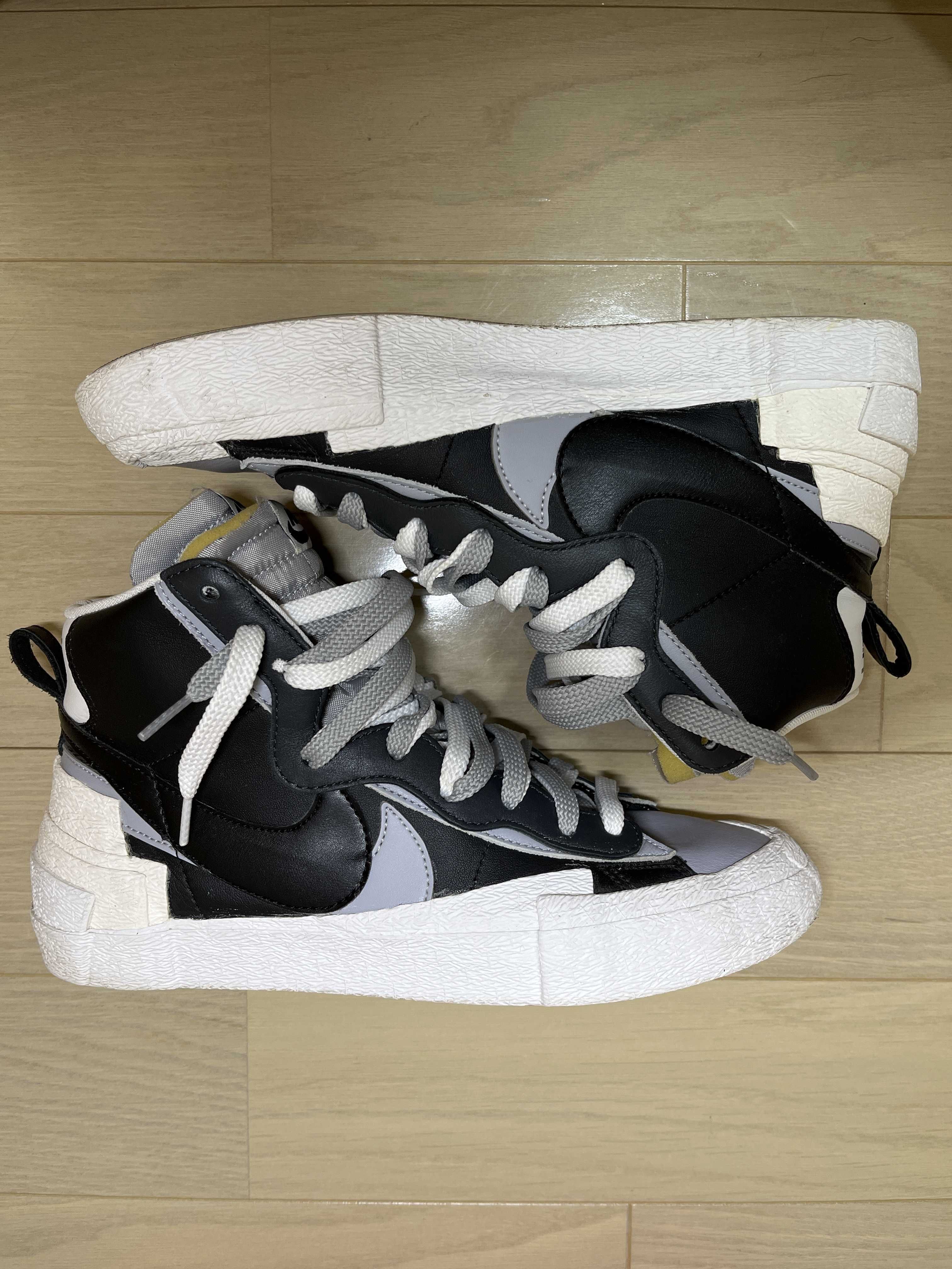 sacai × NIKE BLAZER MID "BLACK/WOLF GREY/WHITE"