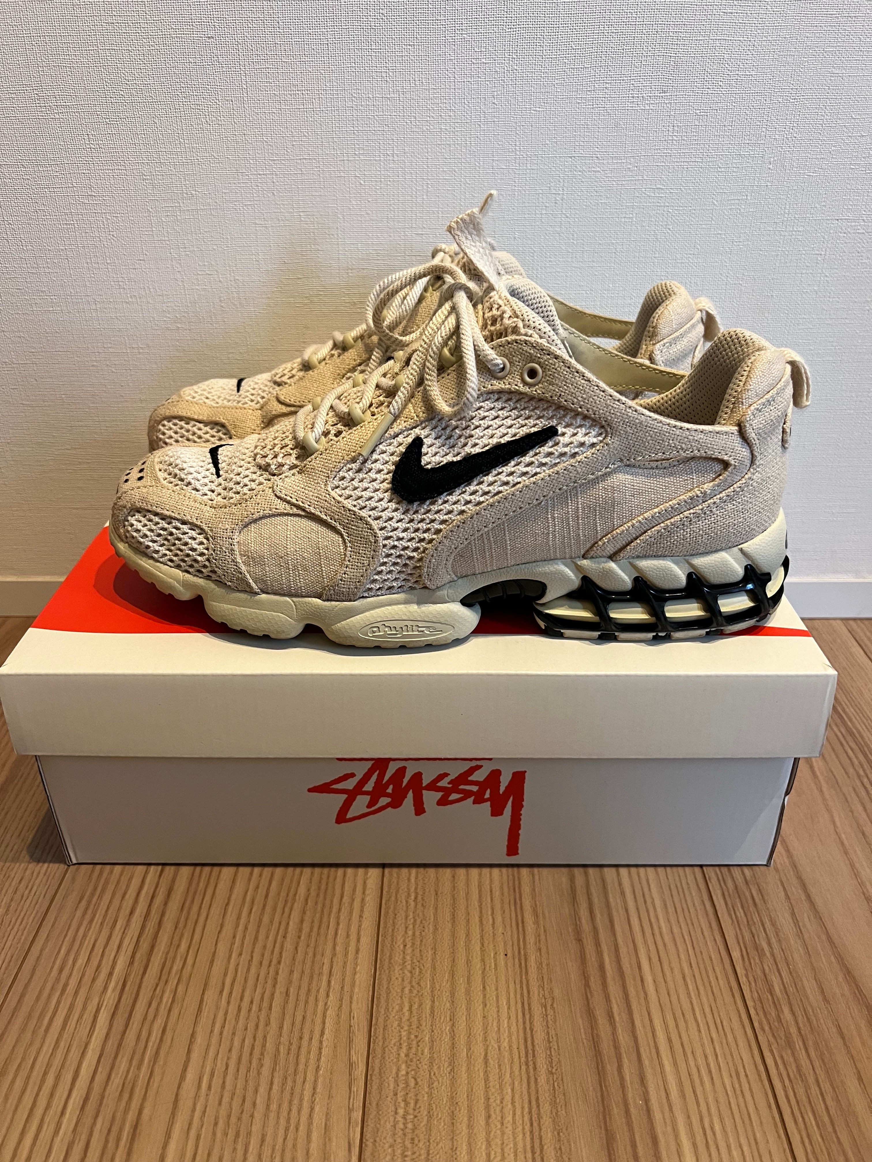Stussy × Nike Air Zoom Spiridon CG 2 "Fossil/Black"