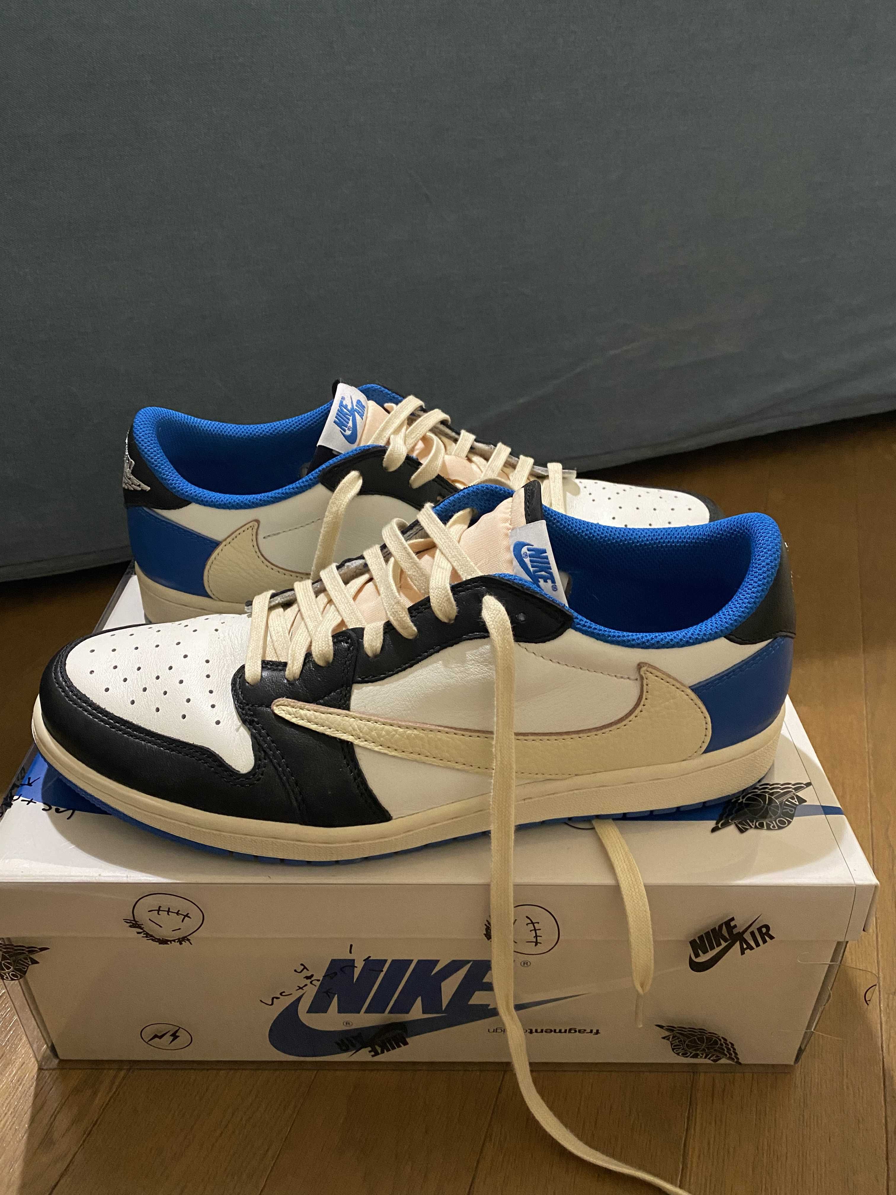 Travis Scott × fragment design × Nike Air Jordan 1 Low OG SP "Military Blue"