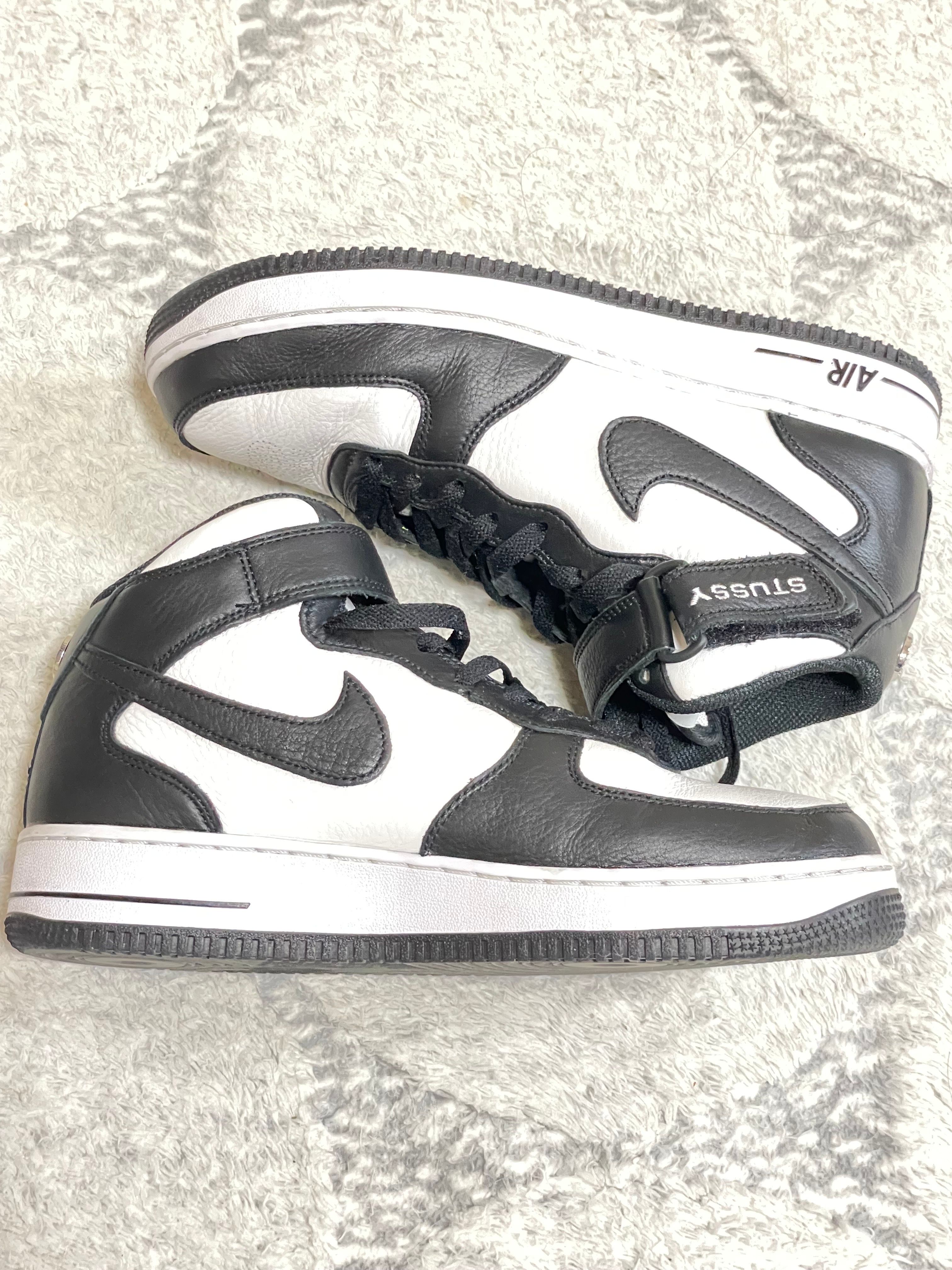 Stussy × Nike Air Force 1 Mid "Black and Light Bone"
