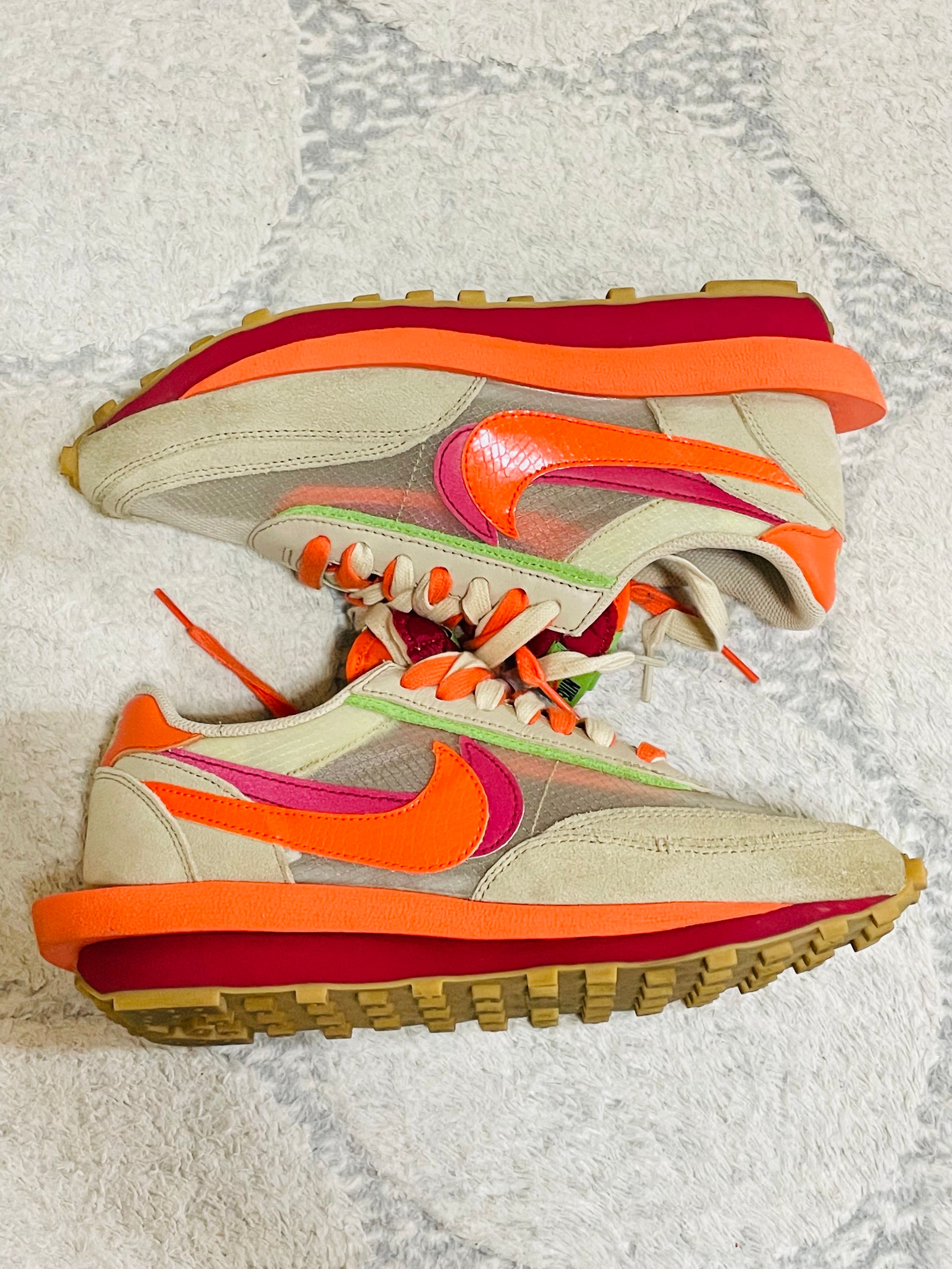 CLOT × Sacai × Nike LD Waffle "Orange Blaze"