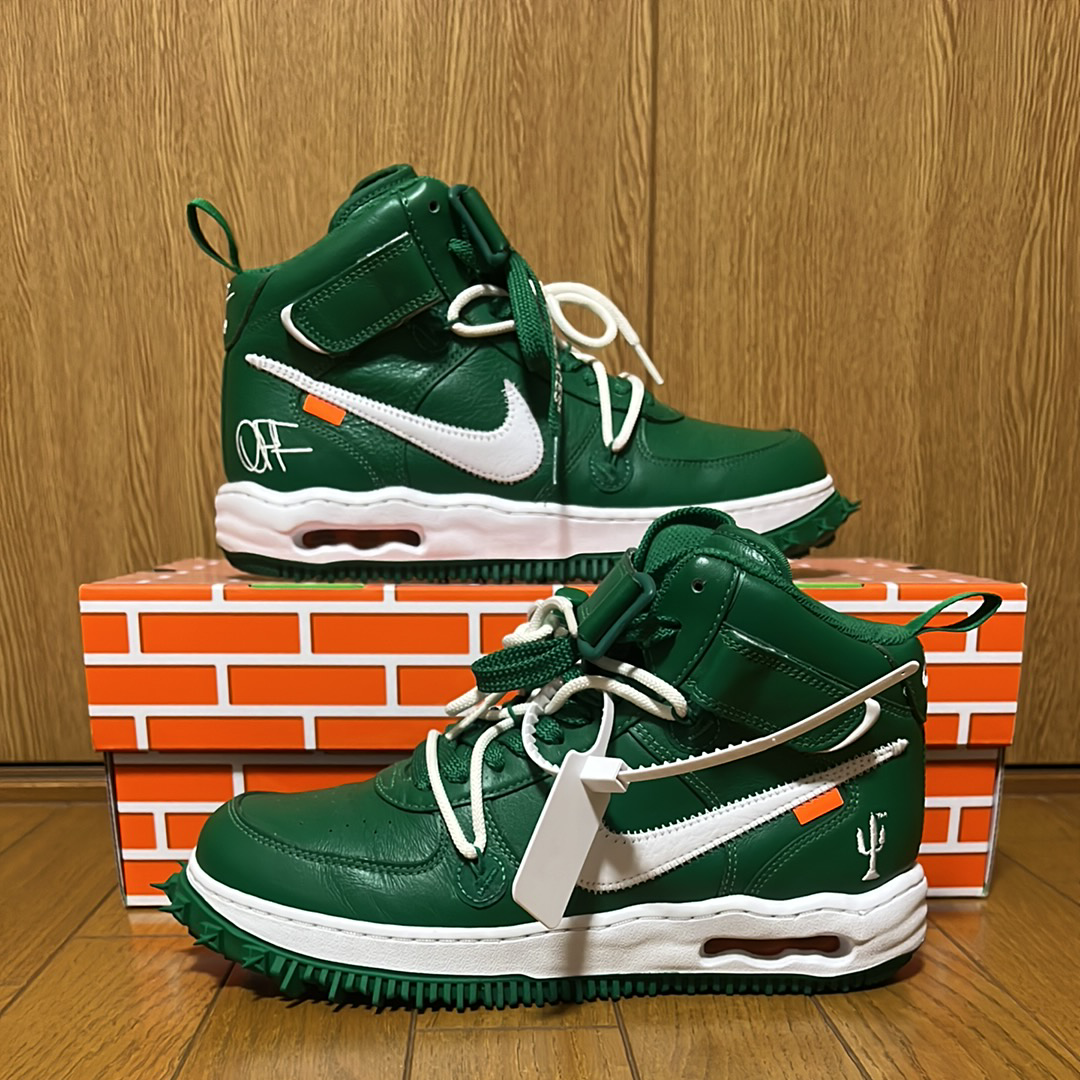 Off-White × Nike Air Force 1 Mid SP LTHR "Pine Green"