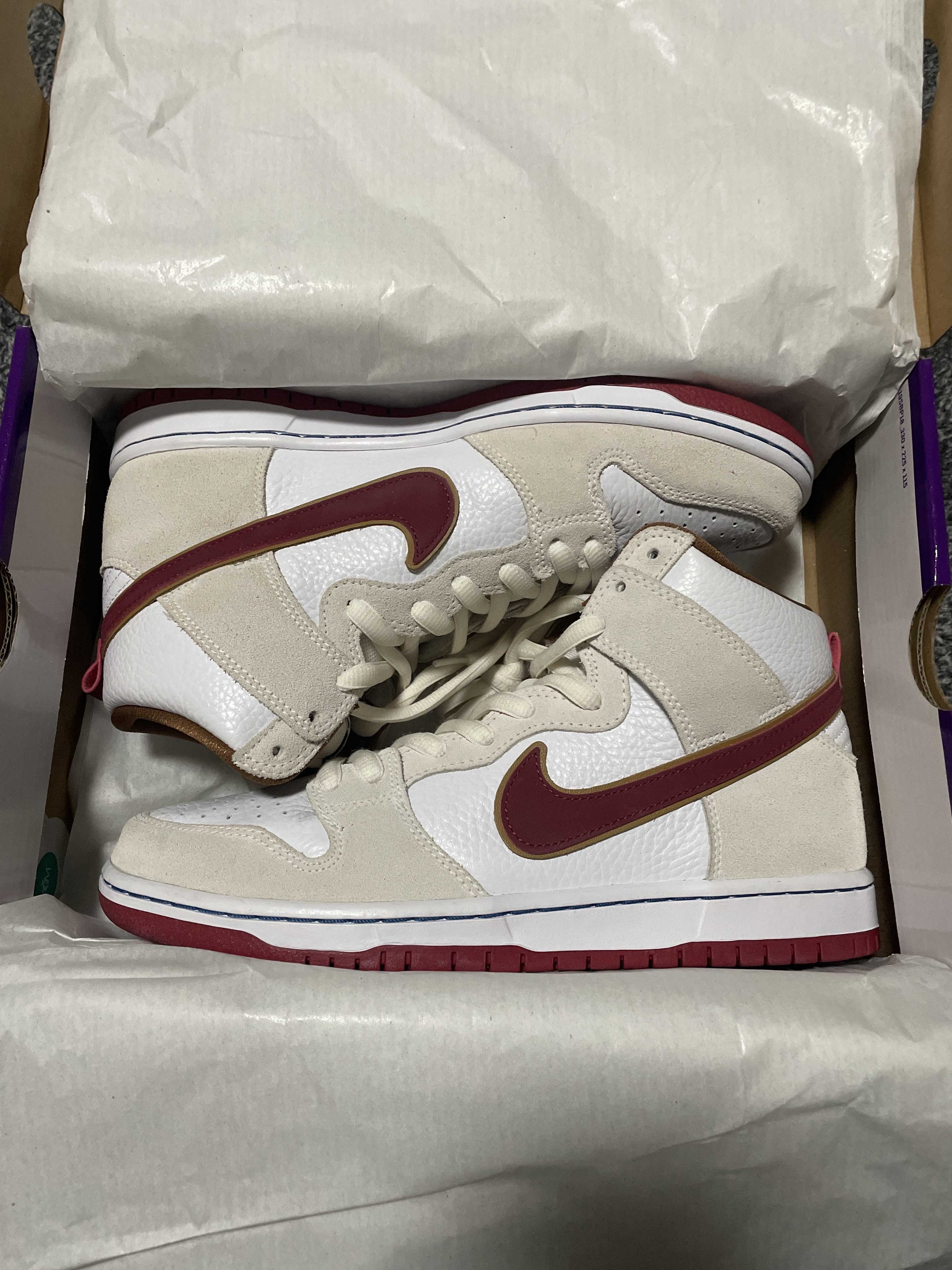 Nike Dunk High Pro "Sail/Team Crimson"