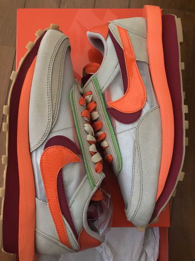 CLOT × Sacai × Nike LD Waffle "Orange Blaze"