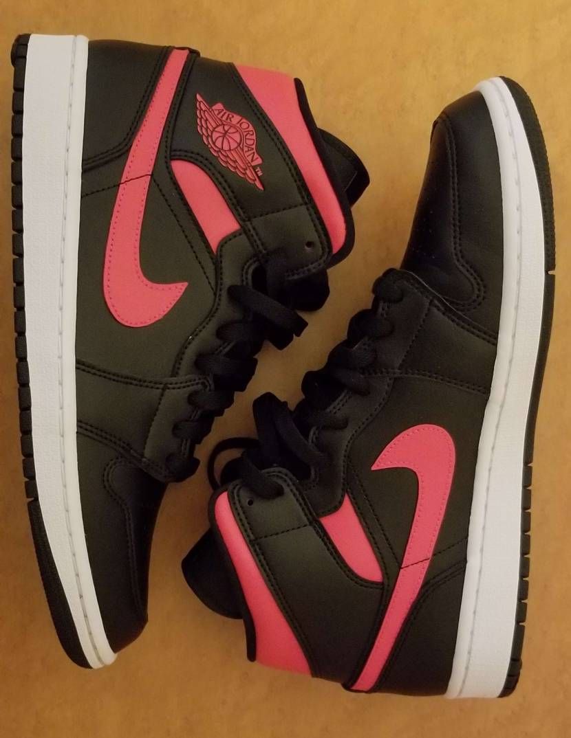 NIKE Women's AIR JORDAN 1 MID "BLACK/SIREN RED/WHITE"