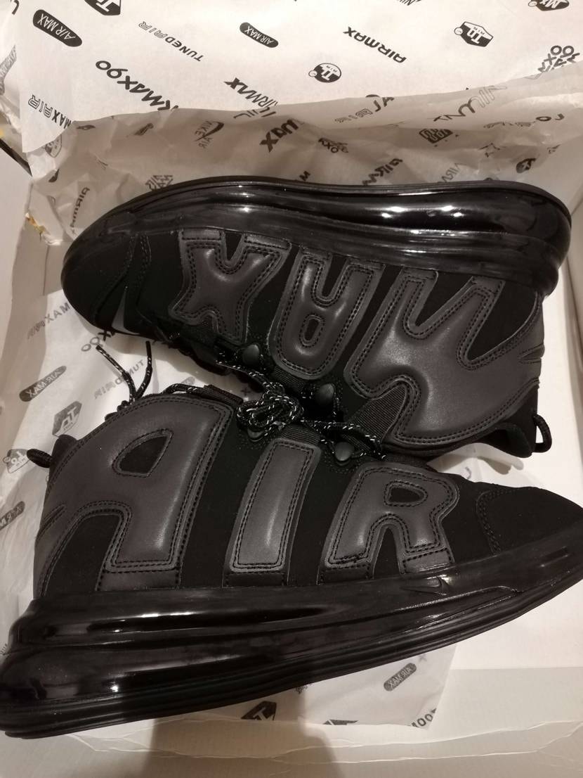 NIKE AIR MORE UPTEMPO 720 BLACK / METALLIC BLACK