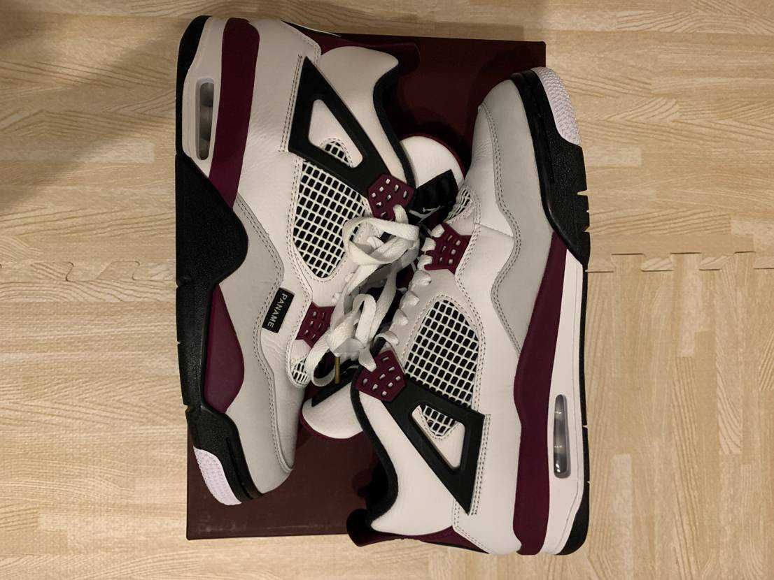Paris Saint Germain ×Nike Air Jordan 4 Retro "White/Bordeaux/Neutral Gray"
