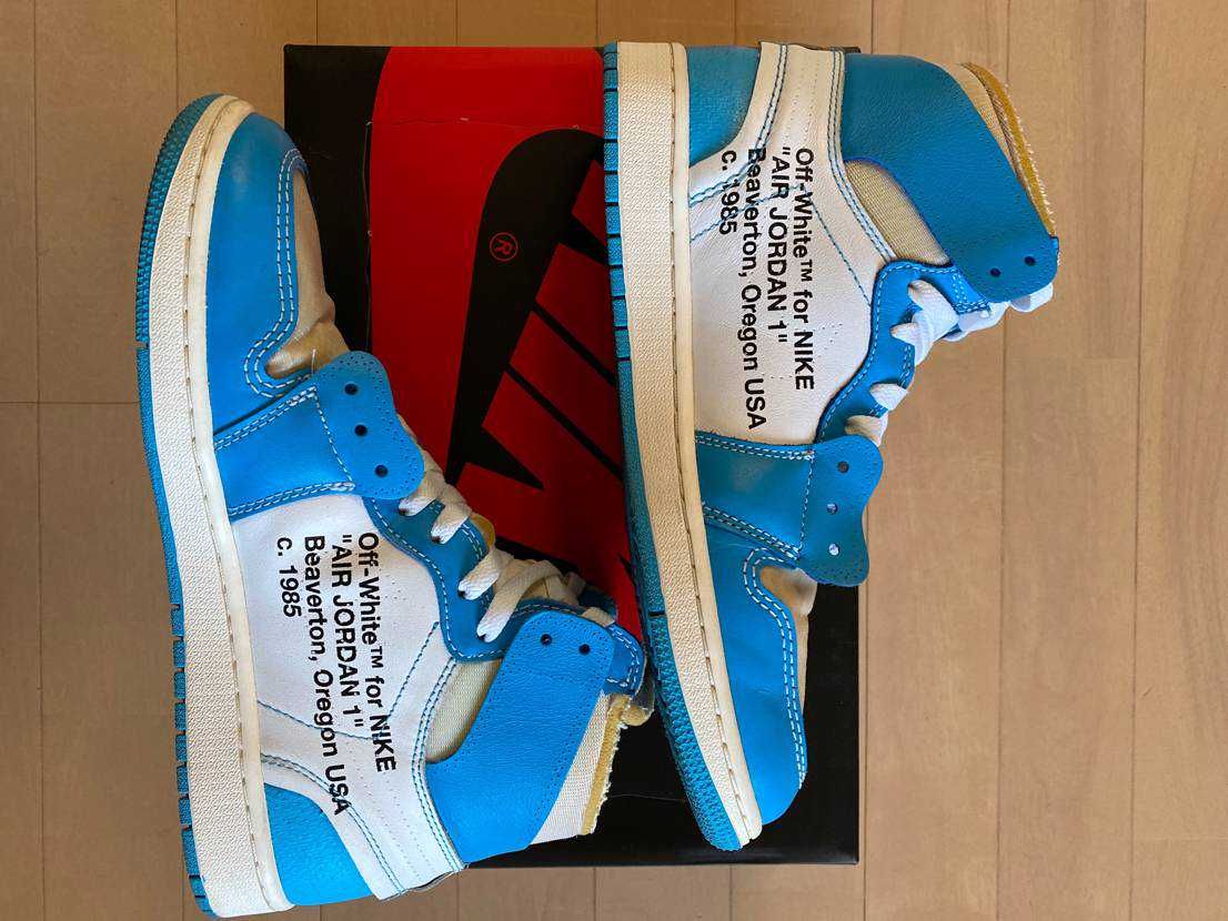 Off-White × Nike Air Jordan 1 High UNC "White/Dark Powder Blue"