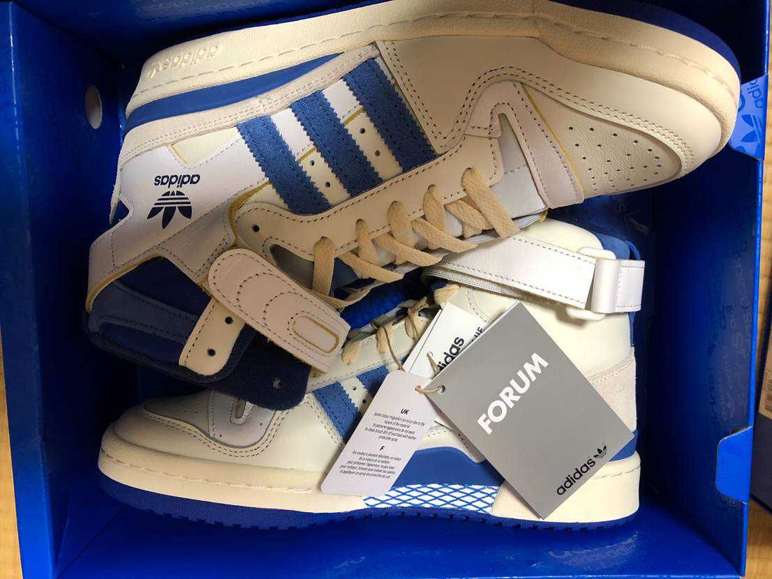 adidas Forum 84 High Blue Thread "Off White-Bright Blue/Footwear White"