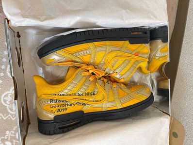 Off-White × Nike Air Rubber Dunk "University Gold"