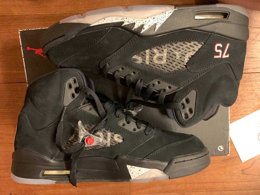 NIKE AIR JORDAN 5 PARIS SAINT-GERMAIN BLACK/CEMENT GREY