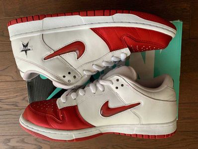 Supreme × Nike Dunk Low "Varsity Red/White"