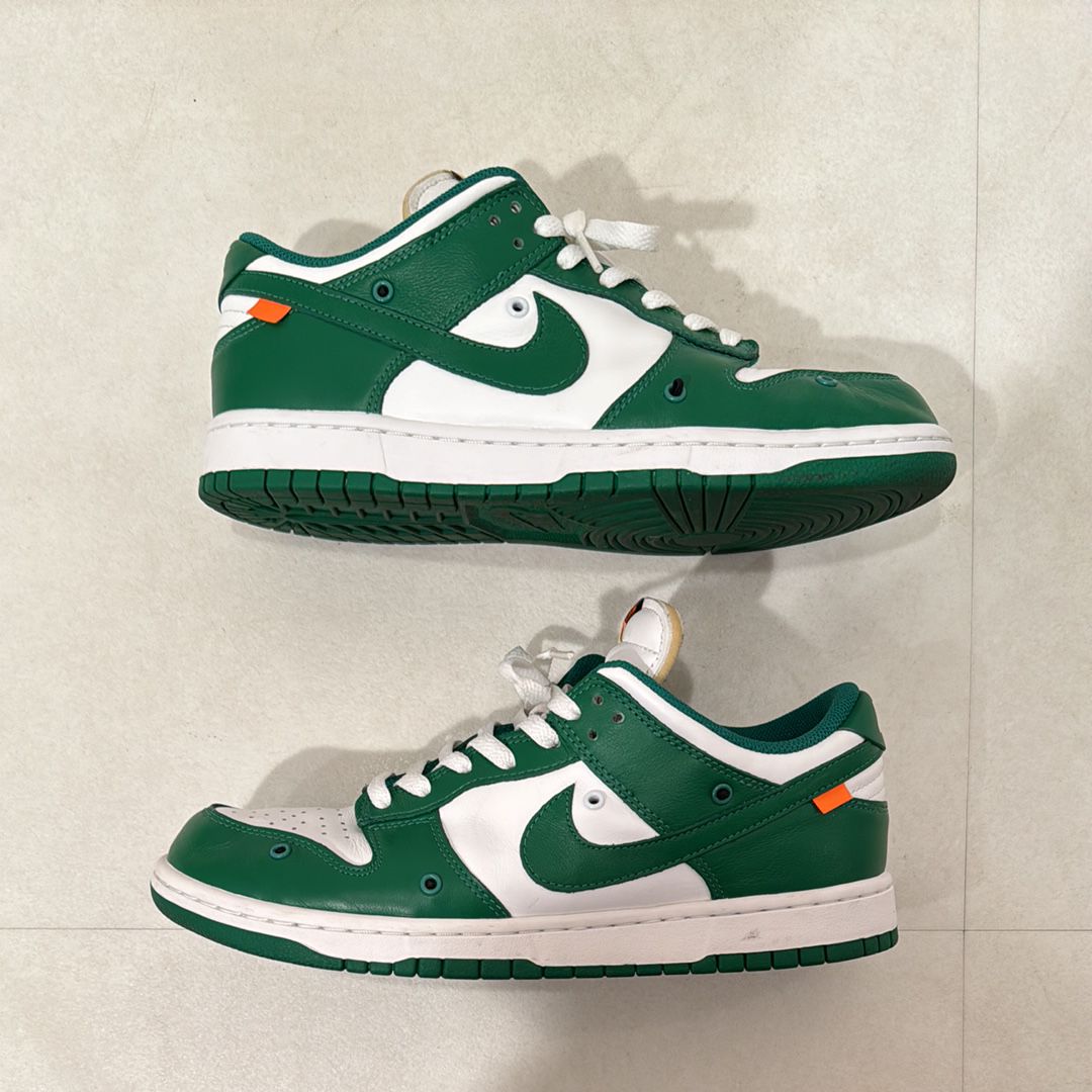Off-White × Nike Dunk Low "White/Pine Green"