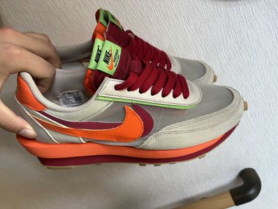 CLOT × Sacai × Nike LD Waffle "Orange Blaze"