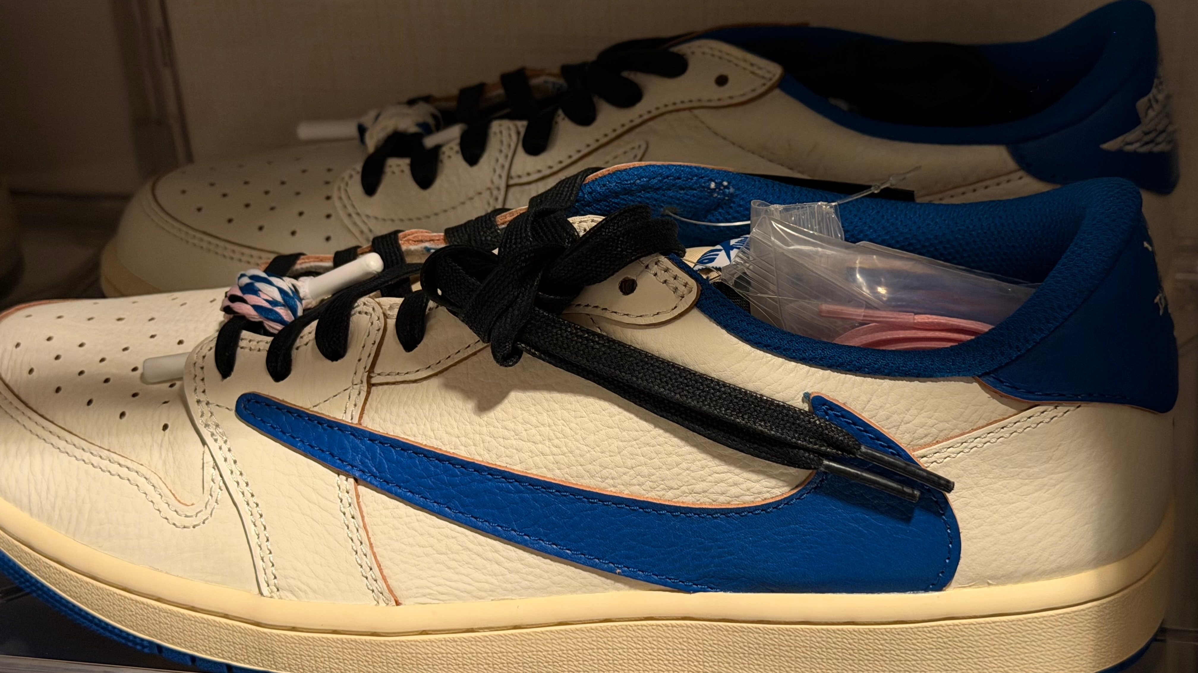 Travis Scott × fragment design × Nike Air Jordan 1 Low OG "Sail/Military Blue"
