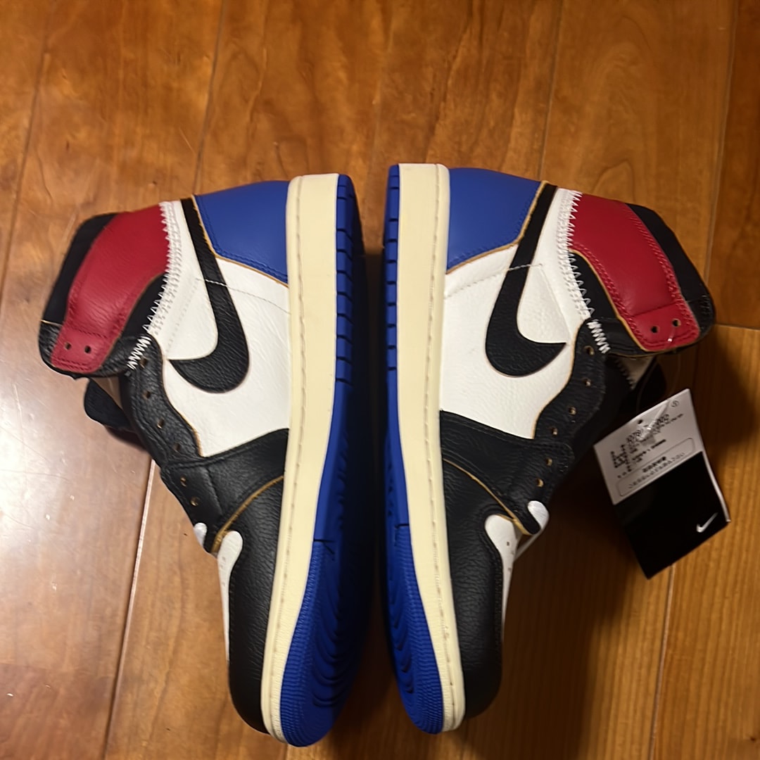 fragment design × UNION × Nike Air Jordan 1 High OG "Black/Varsity Red"