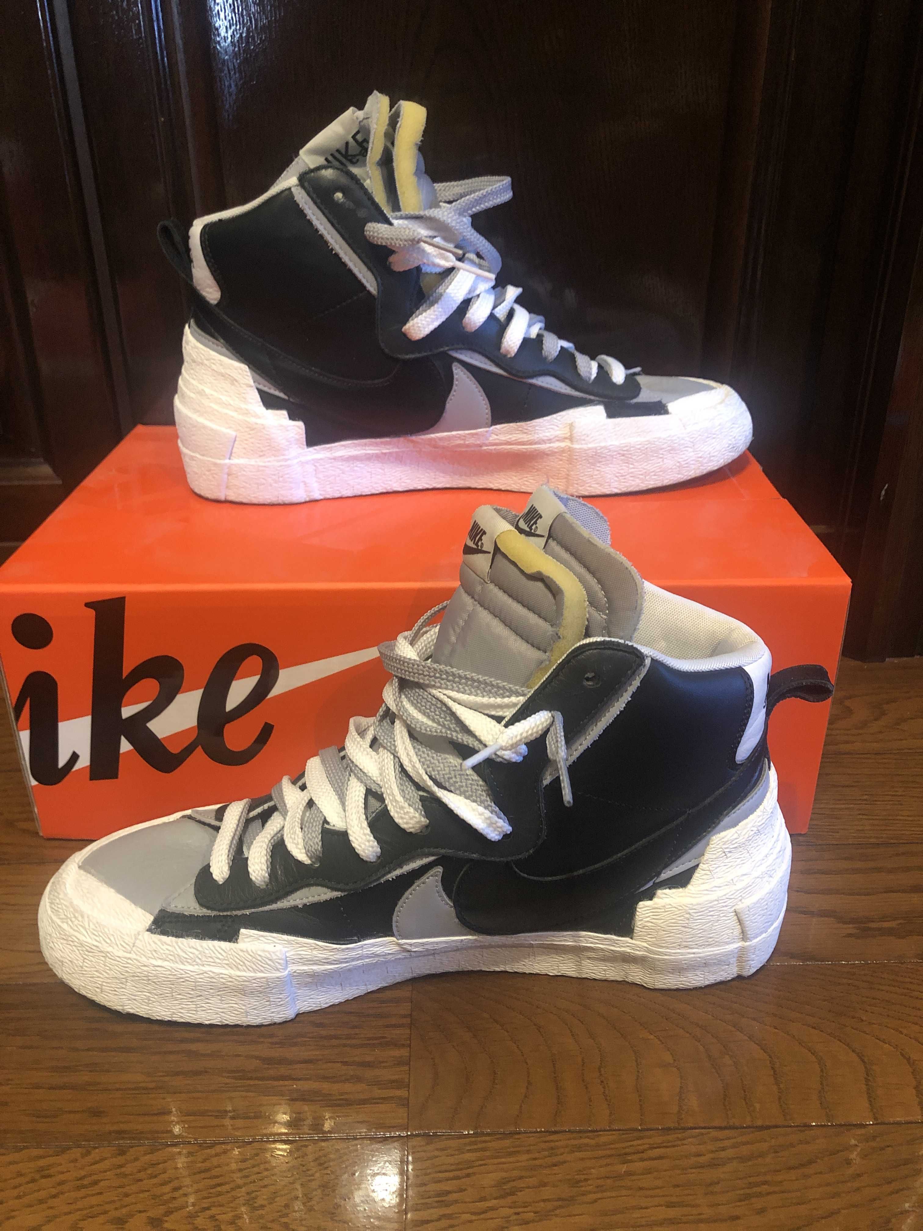 sacai × NIKE BLAZER MID "BLACK/WOLF GREY/WHITE"