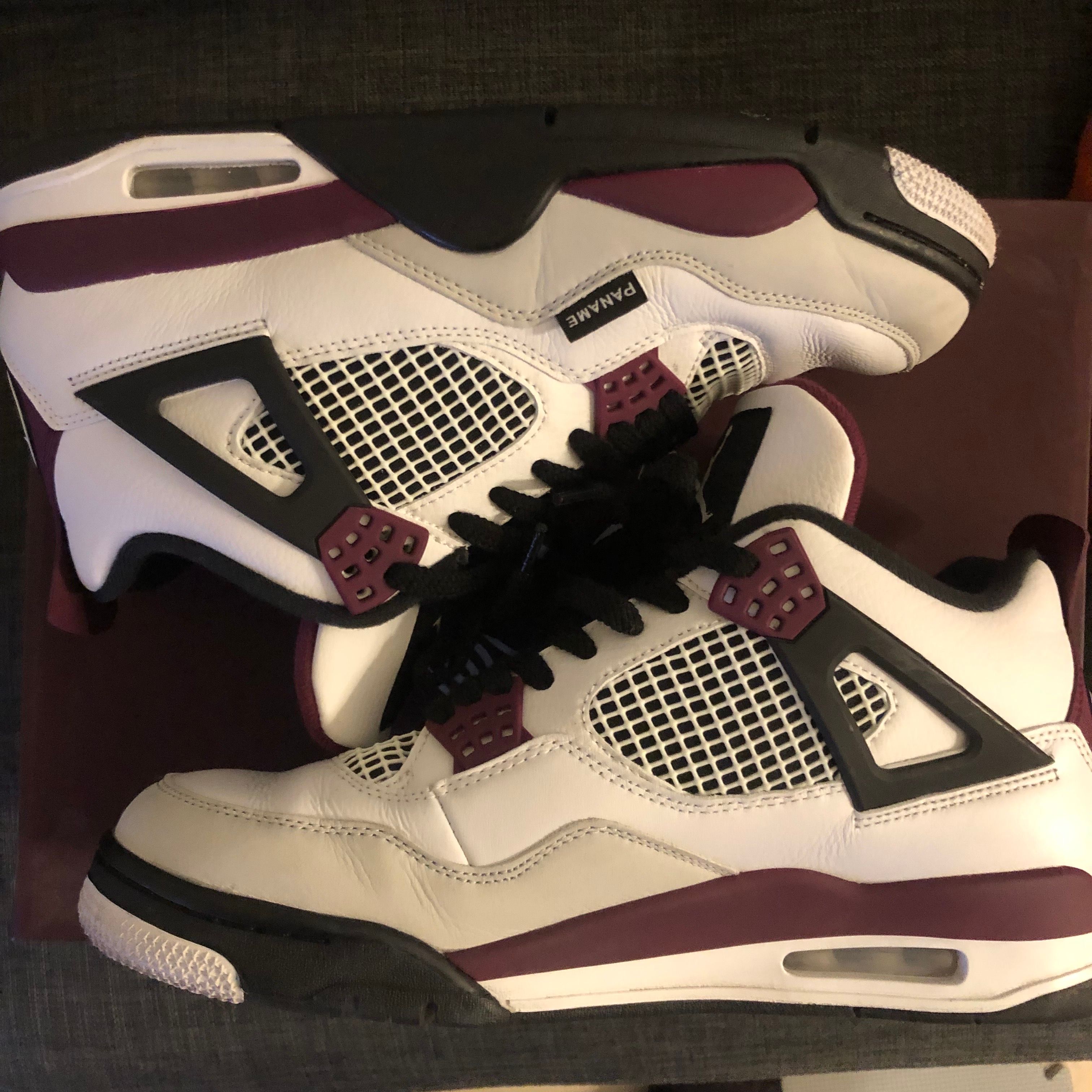 Paris Saint Germain ×Nike Air Jordan 4 Retro "White/Bordeaux/Neutral Gray"