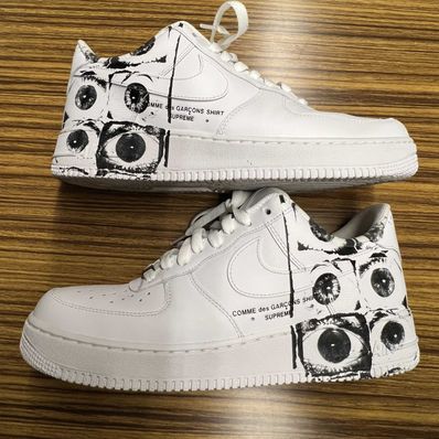 Supreme × COMME des GARCONS SHIRT × Nike Air Force 1 Low "White"