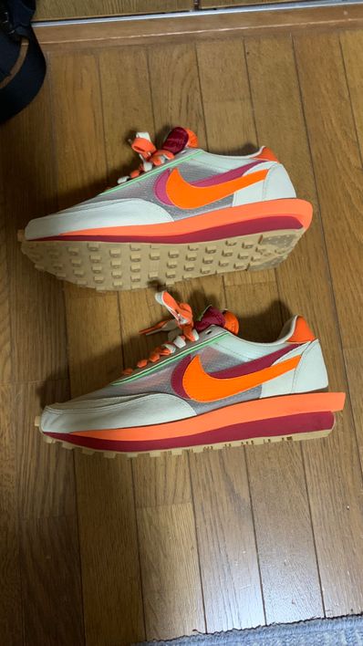 CLOT × Sacai × Nike LD Waffle "Orange Blaze"