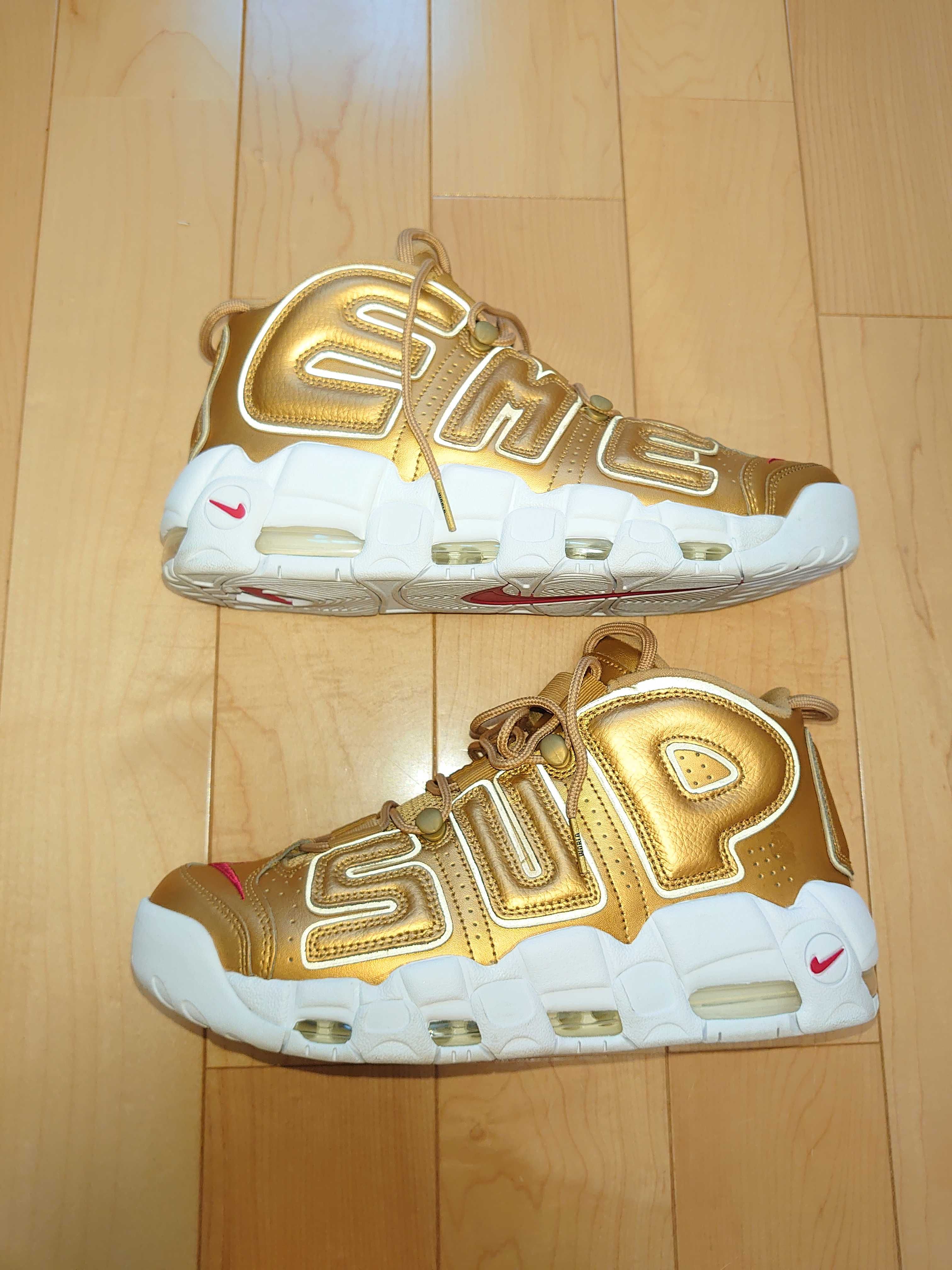 Supreme × Nike Air More Uptempo "Metallic Gold"