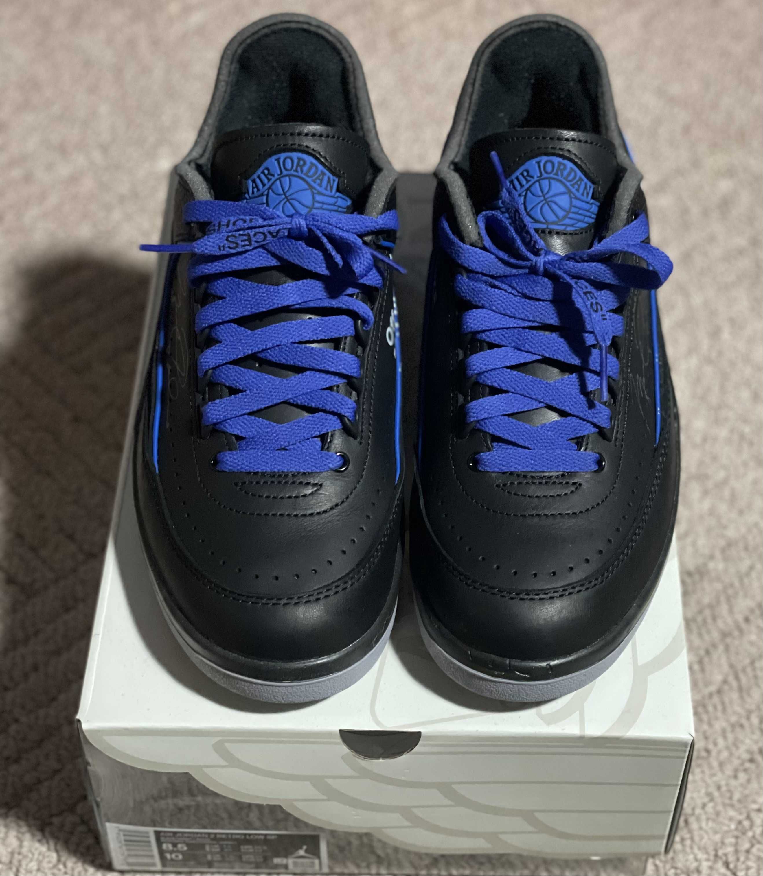 Off-White × Nike Air Jordan 2 Low "Black and Varsity Royal"