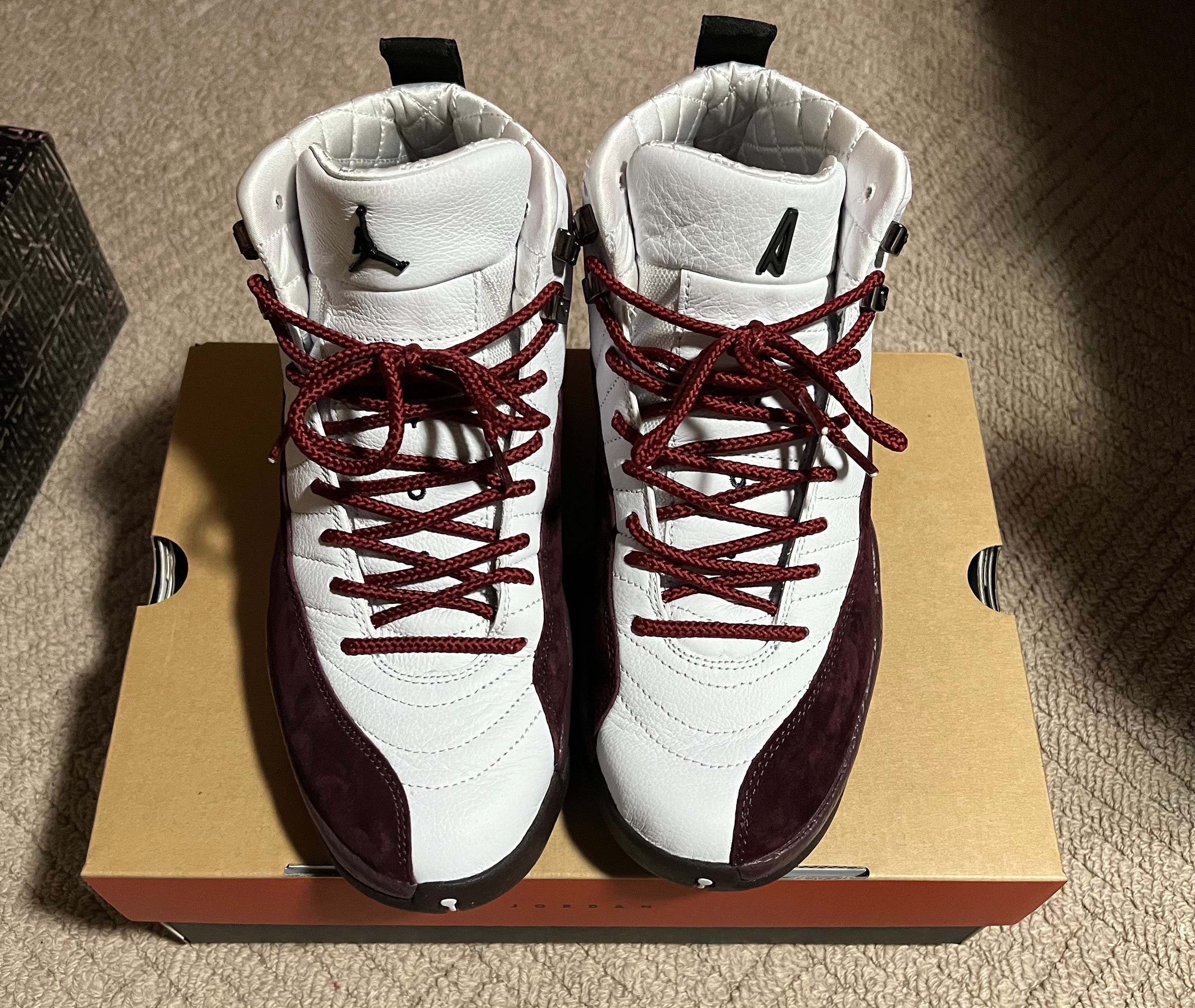 A Ma Maniere × Nike Women's Air Jordan 12 "White and Burgundy Crush"