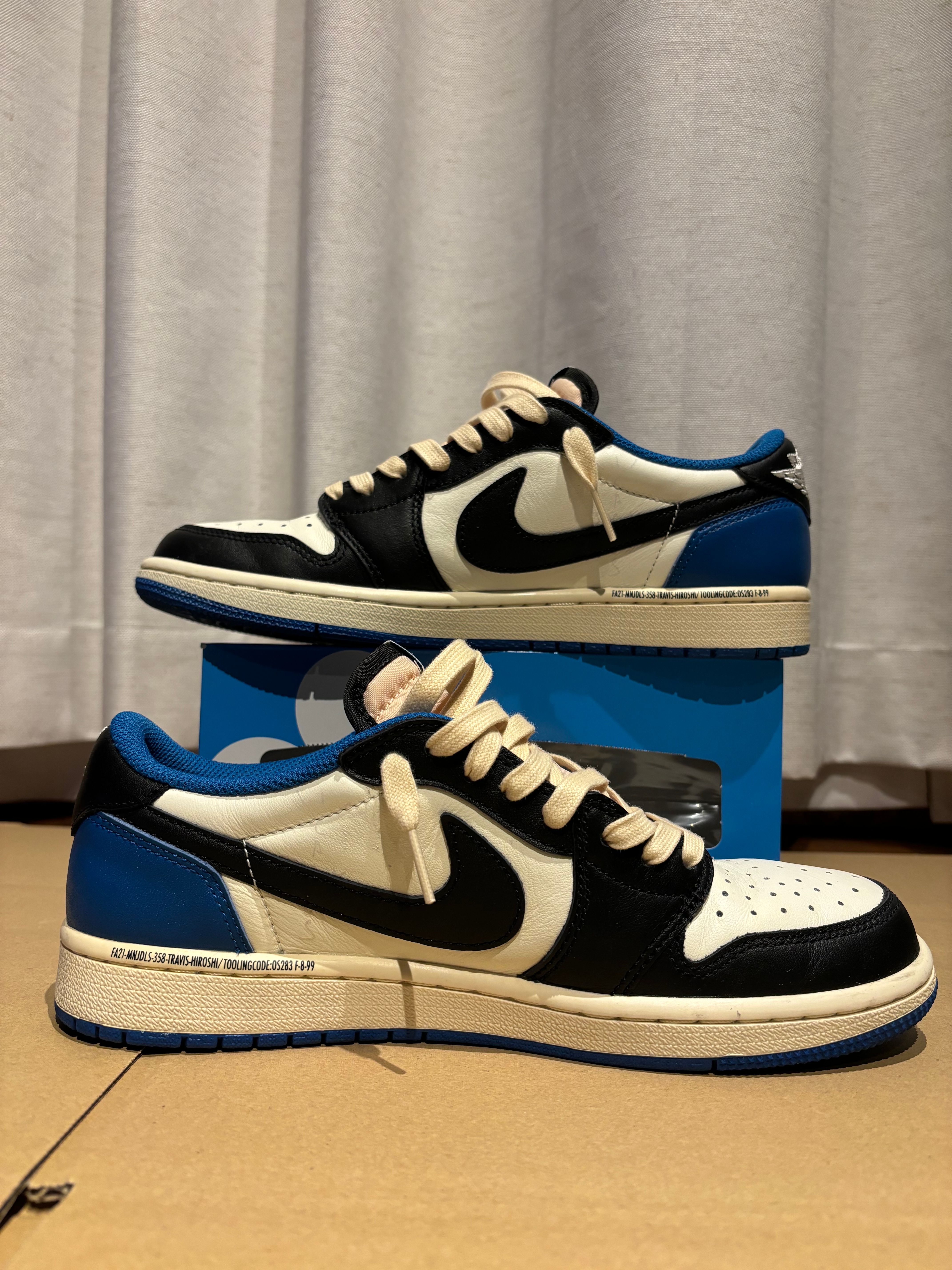 Travis Scott × fragment design × Nike Air Jordan 1 Low OG SP "Military Blue"
