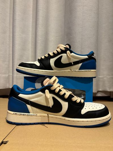 Travis Scott × fragment design × Nike Air Jordan 1 Low OG SP "Military Blue"