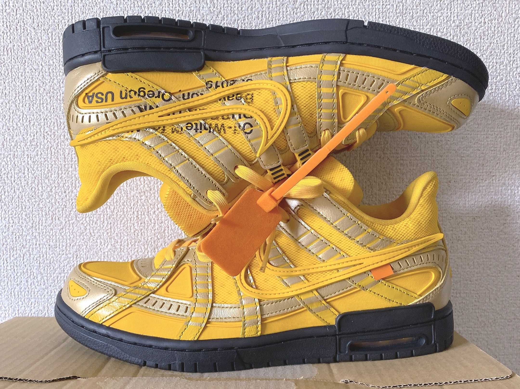 Off-White × Nike Air Rubber Dunk "University Gold" 