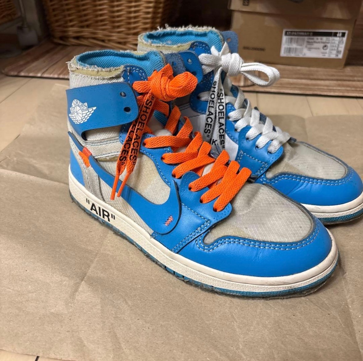 Off-White × Nike Air Jordan 1 High UNC "White/Dark Powder Blue"