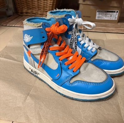 Off-White × Nike Air Jordan 1 High UNC "White/Dark Powder Blue"