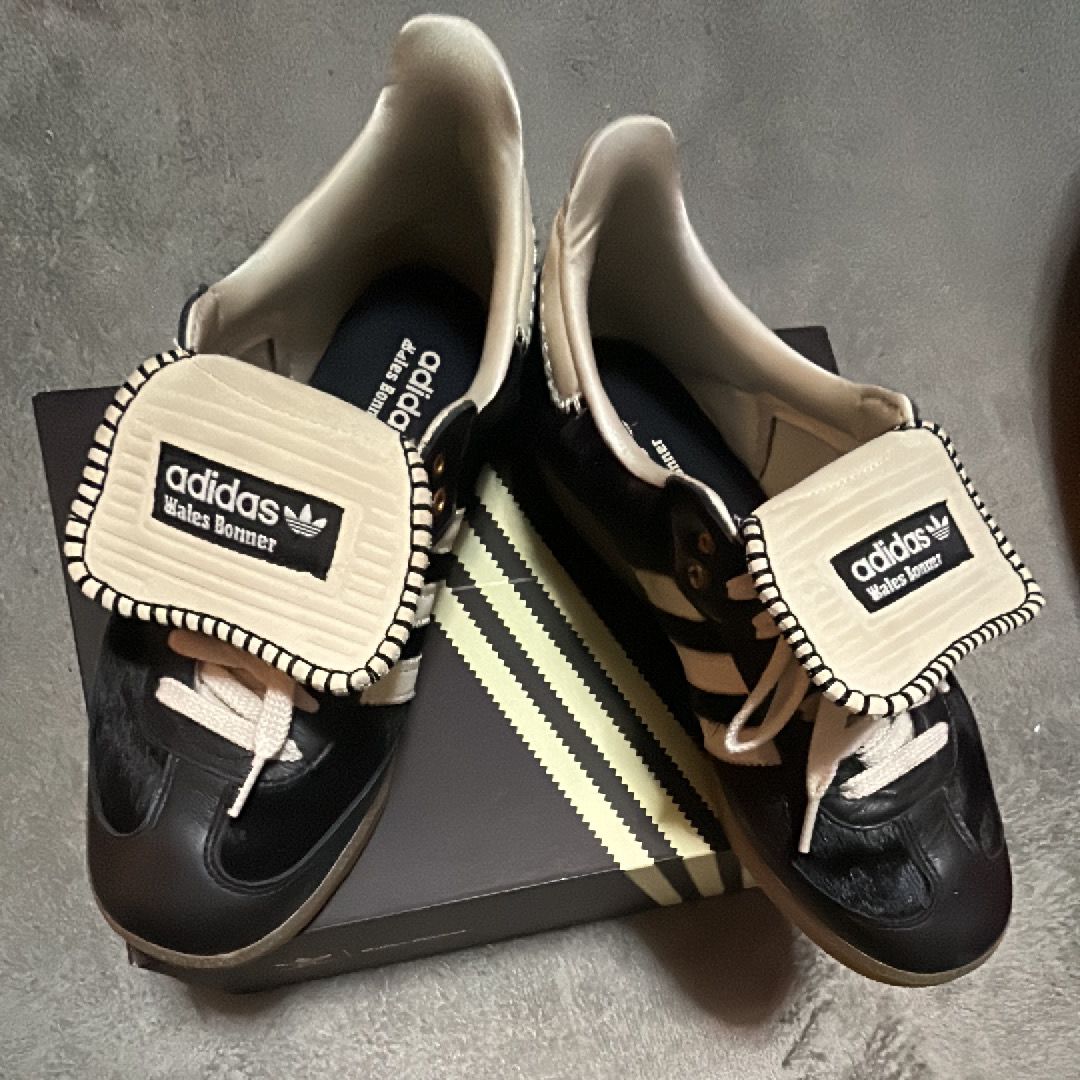 Wales Bonner × adidas Samba Pony Tonal Low "Core Black/Cream White"