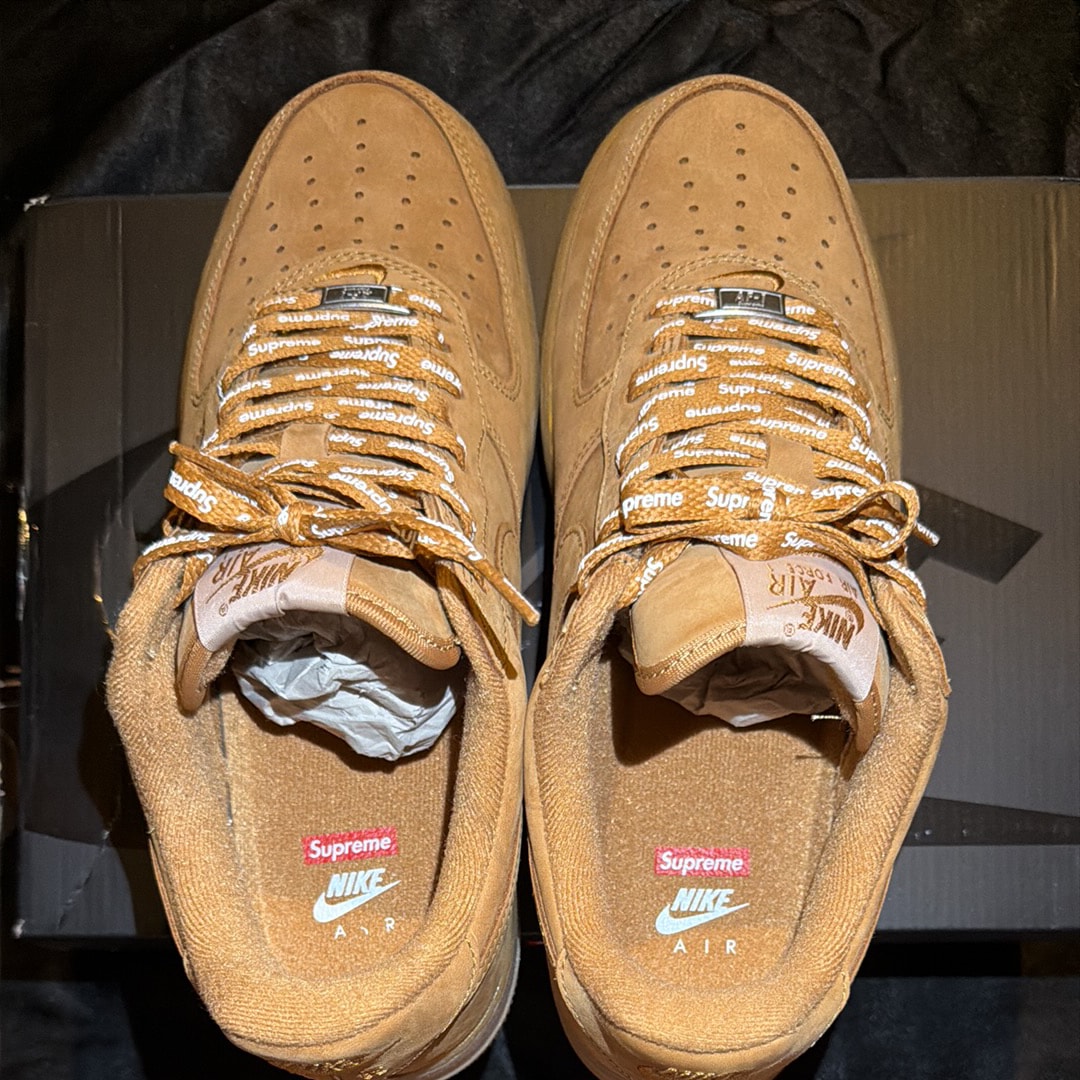 Supreme × Nike Air Force 1 Low "Flax/Wheat"